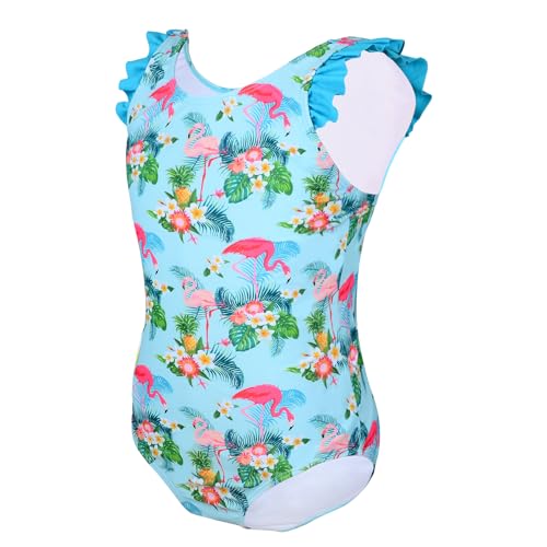 BIQIQI Kinder Badeanzug Mädchen Einteilige Badeanzüge Flamingo Strand Badeanzug Schwimmanzug Leichter und Schnell Trocknender Swimsuit Bademode für Kleinkinder Mädchen 4 5 6 7 8 9 Jahre von BIQIQI