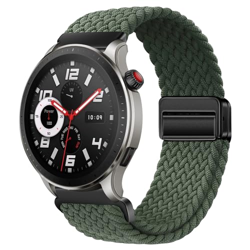 BIRDTOBR Armband Kompatibel mit Amazfit GTR 4/ GTR 3/ GTR 2/ GTR 47mm, 22mm Doppelmagnet Einstellbar Nylon Ersatzarmband, Schnell Trocknendes Breathable Sportarmband für GTR 4 Pro/GTR 3 Pro/GTR 2e von BIRDTOBR