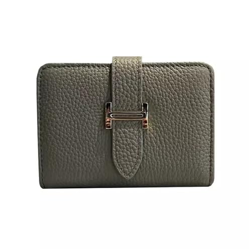 BIRJXVTO Kartenetui 2-in-1-Kartenetui aus Leder for Damen mit großem Fassungsvermögen und Mehreren Kartenpositionen Kartenhüllen(Grey) von BIRJXVTO