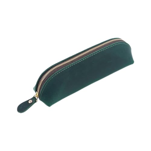 BIRJXVTO Leder-Federmäppchen, Leder-Federtasche, College, handgefertigt, Münzbörse, Studenten, Stiftetasche, Schreibwaren, Aufbewahrungstasche, Zubehörtasche, dunkelgrün, 18x5cm BIRJXVTO Leder-Federmäppchen, Leder-Federtasche, College, handgefertigt, Münzbörse, Studenten, Stiftetasche, Schreibwaren, Aufbewahrungstasche, Zubehörtasche, dunkelgrün, 18x5cm von BIRJXVTO