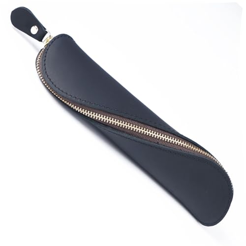 BIRJXVTO Leder-Federmäppchen, Vintage, Leder, Stifteetui, College, Crazy Horse, Leder, handgefertigt, Münzbörse, Studenten, Stiftebeutel, Schreibwaren, Organizer, Tasche, Zubehörtasche, schwarz BIRJXVTO Leder-Federmäppchen, Vintage, Leder, Stifteetui, College, Crazy Horse, Leder, handgefertigt, Münzbörse, Studenten, Stiftebeutel, Schreibwaren, Organizer, Tasche, Zubehörtasche, schwarz von BIRJXVTO
