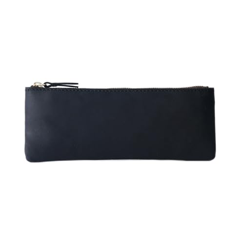 BIRJXVTO Leder Federmäppchen Herren und Damen Leder Reißverschluss Einfache Kleine Federmäppchen Stifteetui Personalisierte Handgemachte Kreative Retro Schreibwaren Aufbewahrungstasche Zubehörtasche von BIRJXVTO