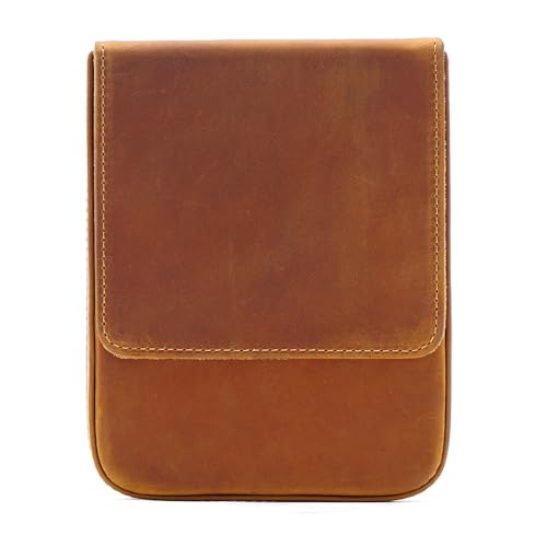 BIRJXVTO Leder-Federmäppchen Unisex Federmäppchen 6 Stück handgefertigte Schublade Student Stift Organizer Zubehörtasche, braun, 16.5x13x3cm von BIRJXVTO