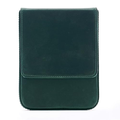 BIRJXVTO Leder-Federmäppchen Unisex Federmäppchen 6 Stück handgefertigte Schublade Student Stift Organizer Zubehörtasche, dunkelgrün, 16.5x13x3cm von BIRJXVTO