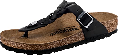 BIRKENSTOCK 1021349 Gizeh Braided FL - Damen Schuhe Pantoletten - Black, Größe:36 EU von BIRKENSTOCK