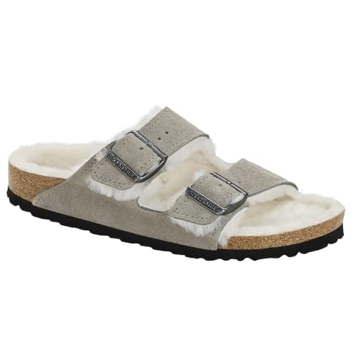 BIRKENSTOCK Adult Arizona Fur[Sandals] grau Gr. 42 von BIRKENSTOCK