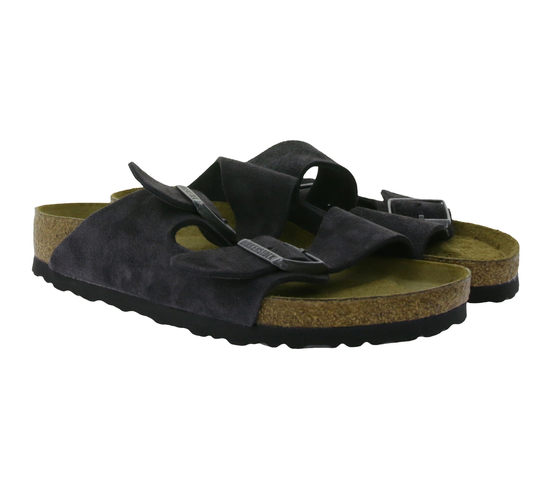 BIRKENSTOCK Arizona BS Damen Pantoletten Made in Germany normale Breite 0552321 Velvet-Grau von BIRKENSTOCK