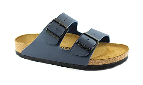 BIRKENSTOCK Arizona Bf Schmal Blau - Komfortable schlichte Zweiriemen Sandale, Größe EU 44 - Farbe Blue von BIRKENSTOCK