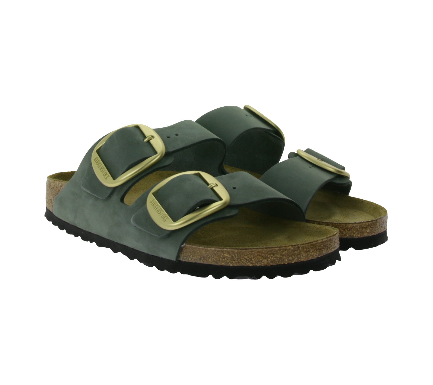 BIRKENSTOCK Arizona Big Buckle Damen Pantoletten Made in Germany schmale Weite 1025367 Grün von BIRKENSTOCK