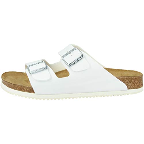 BIRKENSTOCK Arizona Birko-Flor, Unisex-Erwachsene Pantoletten - Schmal - Weiß - Gr 48 von BIRKENSTOCK