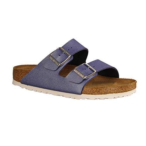 BIRKENSTOCK Arizona Birko-flor Icy Metallic Azure Blue Damen Sandalen (numeric_37) von BIRKENSTOCK