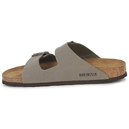 BIRKENSTOCK Unisex-Erwachsene Arizona Birko-Flor Pantoletten, Grau (Stone), 42 EU von BIRKENSTOCK