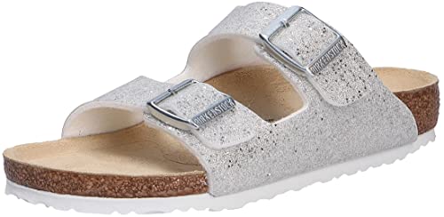 BIRKENSTOCK Arizona Kids 28/34 1022230 Sparkle White Weiße Hausschuhe für Mädchen mit Schnallen 28 von BIRKENSTOCK