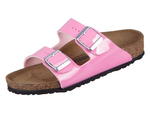 BIRKENSTOCK Arizona Kids Mädchen Pantolette Hausschuh, Lack candy-pink 30841 - Größe 28 von BIRKENSTOCK