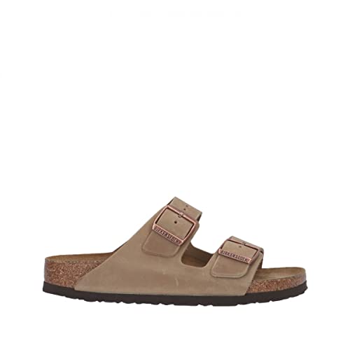 BIRKENSTOCK Arizona Leder-Sandalen unisex, Braun (Tabakgeöltes Leder), 12-12.5 Women/10-10.5 Men von BIRKENSTOCK