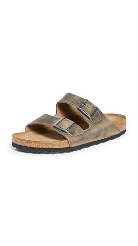 BIRKENSTOCK Arizona SFB Nu Schmal Grün - Komfortable Zeitlose Zweiriemen Sandale, Größe EU 42 - Farbe Faded Khaki von BIRKENSTOCK