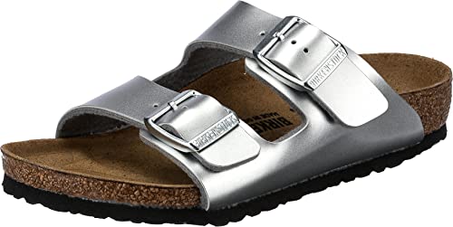 Birkenstock Arizona Sandale, Electric Metallic Silver, 26 EU Schmal von BIRKENSTOCK