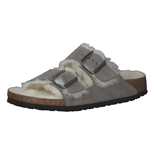 BIRKENSTOCK Adult Arizona Fur[Sandals] grau Gr. 37 von BIRKENSTOCK