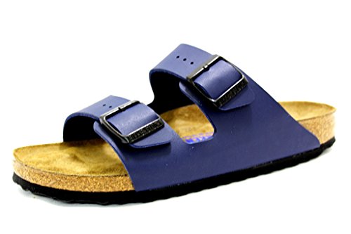 Birkenstock Arizona 51063, Unisex - Erwachsene Clogs & Pantoletten aus Birko-Flor, Blau (Blau), EU 39 (schmal) von BIRKENSTOCK