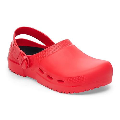 BIRKENSTOCK Birki Air 2.0 Unisex antistatischer Arbeitsschuh, PU-Clog mit Lüftungslöchern, Farbe: Active Red Größe 37 von Birkenstock