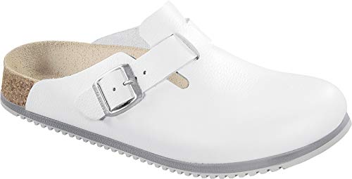 BIRKENSTOCK Boston SL rutschfeste Gummi-Eva-Sohle Farbe Weiß Modell 60134 Größe 48 von BIRKENSTOCK