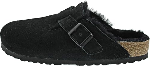 BIRKENSTOCK Classic Unisex Boston Lammfell Clogs, Schwarz (Schwarz), 41 EU Schmal von Birkenstock