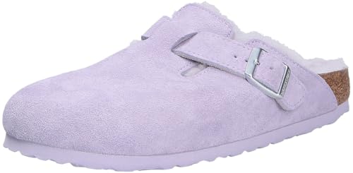 BIRKENSTOCK Clogs mit Lammfell Leder suède Femme Boston Narrow von BIRKENSTOCK