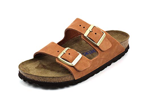 Birkenstock Damen Arizona SFB Sandale, Pecan, 36 EU Schmal von Birkenstock