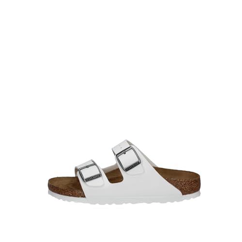 Birkenstock Damen Slides, White, 36 EU Schmal von BIRKENSTOCK