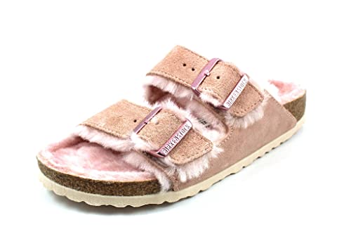 BIRKENSTOCK Damen Arizona Shearling Pantolette Sandalen Rosa 36.5 EU von BIRKENSTOCK