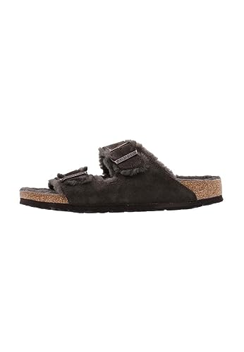 BIRKENSTOCK Damen Arizona Shearling Slides Sandalen Braun 38 EU von BIRKENSTOCK