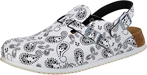 BIRKENSTOCK Damen Clogs Kay SL Birko-Flor schmal 37 EU Schmal schwarz Weiß von Birkenstock