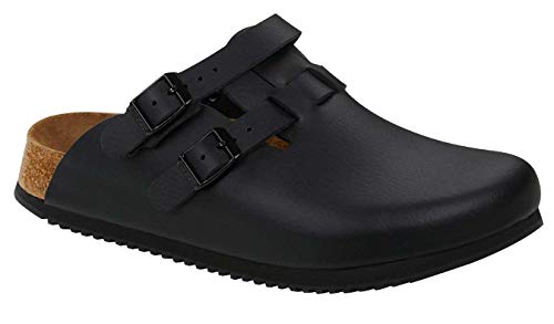 BIRKENSTOCK Superlauf Damen Clogs Kay SL Schwarz - SCHMALES Fußbett 39 von BIRKENSTOCK