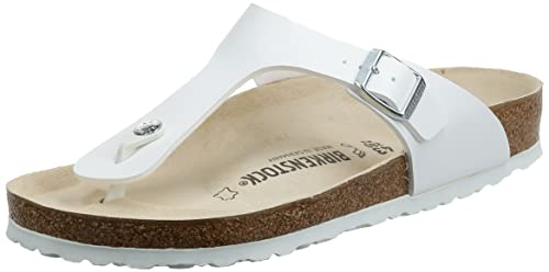 Birkenstock Damen Gizeh Birko-Flor Zehentrenner, Weiß (Blanc Blanc), 38 EU von BIRKENSTOCK