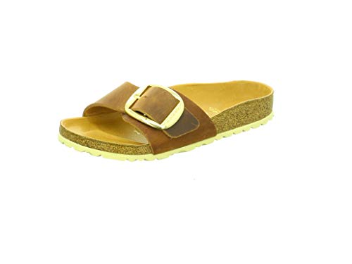 Birkenstock Madrid Big Buckle Pantoletten, Cognac 1006525, 35 EU Schmal von BIRKENSTOCK