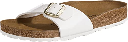 BIRKENSTOCK Damen Madrid Big Buckle slides, Weiß, 40 EU von BIRKENSTOCK