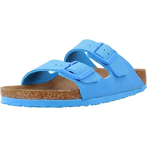 BIRKENSTOCK Damen Arizona Vegan Slides Sandalen Blau 38 EU von BIRKENSTOCK