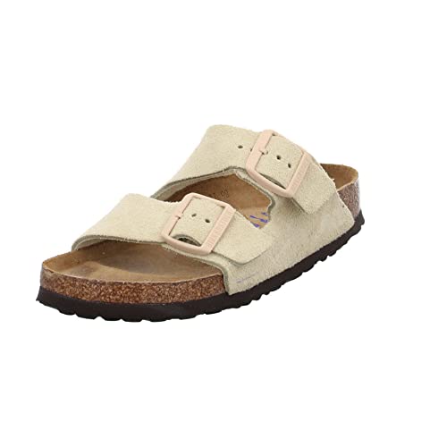 BIRKENSTOCK Damen Pantoletten Sandalen Arizona Pantolette Nubukleder Gemütlich Puschen uni von BIRKENSTOCK