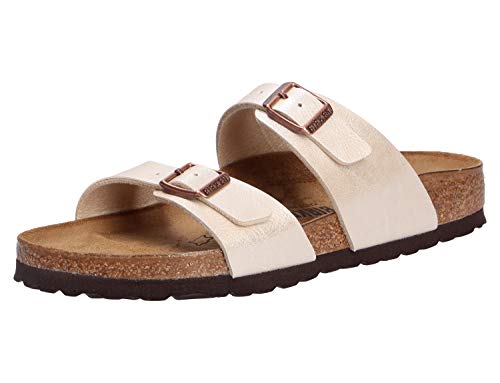 Birkenstock Damen Sydney Birko-Flor Graceful Pearl White Sandale, 39 EU Étroit von BIRKENSTOCK