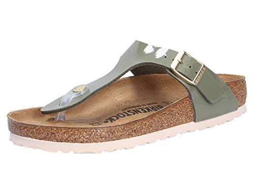 Birkenstock Damen Tongs Gizeh Birko-Flor Vernis Kaki Sandale, Khaki, 35 EU von BIRKENSTOCK