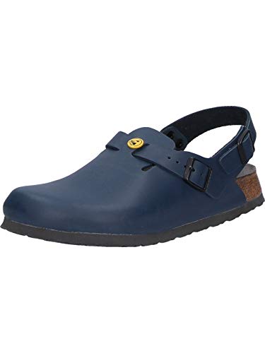 BIRKENSTOCK Tokio Clogs Leder - ESD20345:2011 - Blau - Gr. 39 von BIRKENSTOCK