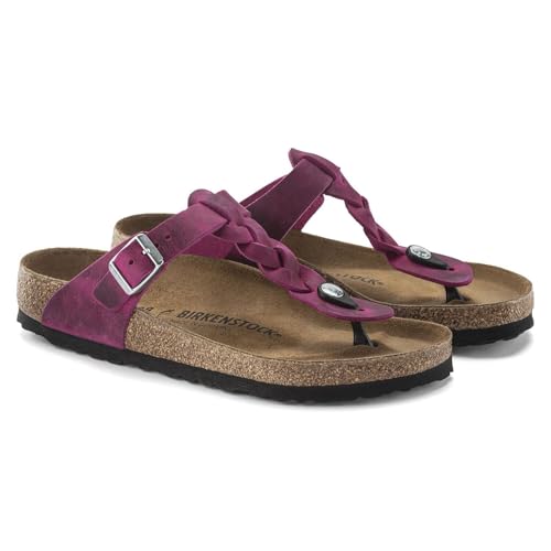 BIRKENSTOCK Gizeh Braided 1024021 Festival Fuchsia (Pink) - Zehentrenner - Marken, Mehrfarbig, Leder (geölt) Größe 39 von BIRKENSTOCK