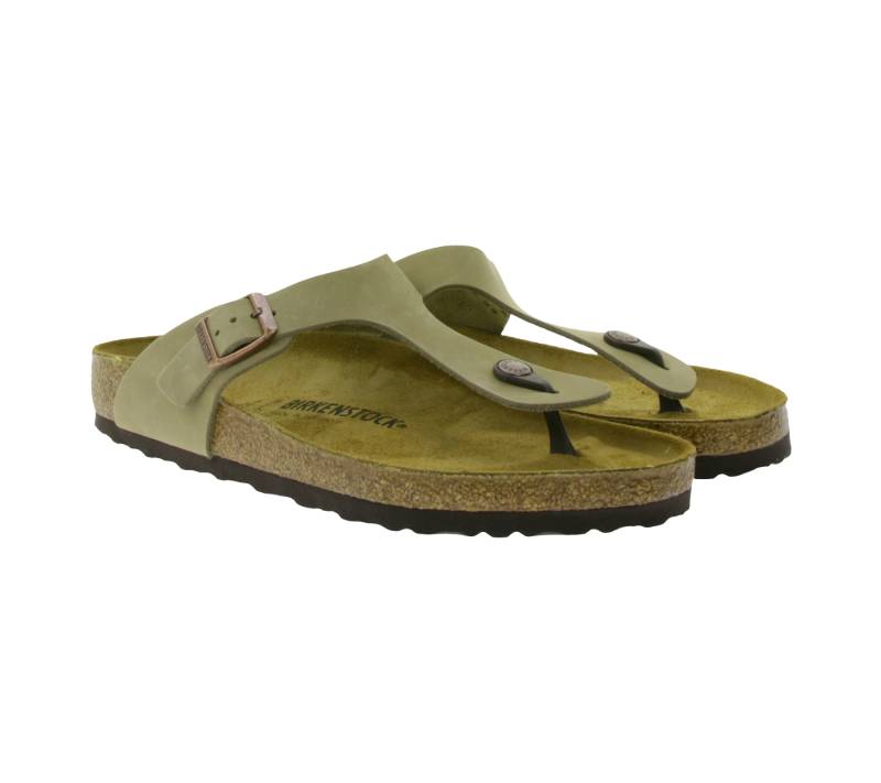 BIRKENSTOCK Gizeh Damen Zehentrenner Sandale Made in Germany Sommer-Schuhe normale Breite 943811 Hellbraun von BIRKENSTOCK