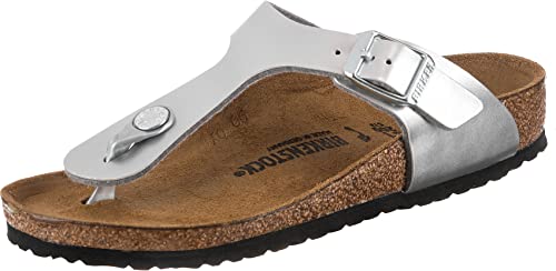 BIRKENSTOCK Gizeh Kids BF Mädchen,Kinder,Zehentrenner,Synthetik,metallic,Sandalen,metallic,strapazierfähig,Metallic Silver,39 EU von BIRKENSTOCK