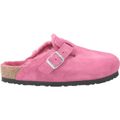 BIRKENSTOCK Hausschuhe Boston Shearling, Rauleder, Rot, Damen EU 38 von BIRKENSTOCK