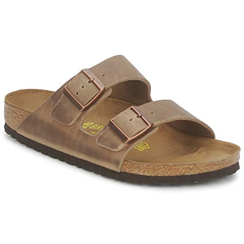 BIRKENSTOCK Herren Arizona Geolied leer breed Pantoletten, Braun, 39 EU von BIRKENSTOCK