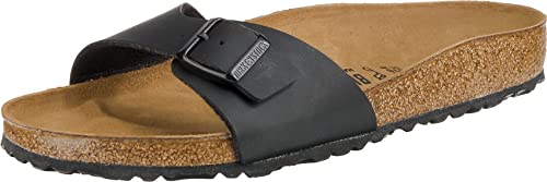 BIRKENSTOCK Herren Madrid Birko-Flor Pantoletten, Schwarz Black 49, 42 EU von BIRKENSTOCK