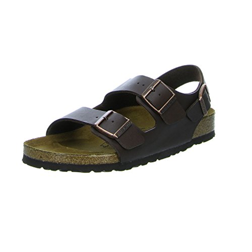 Birkenstock Herren Milano Birko-Flor Weit Sandalen, Braun (Dunkelbraun) von BIRKENSTOCK