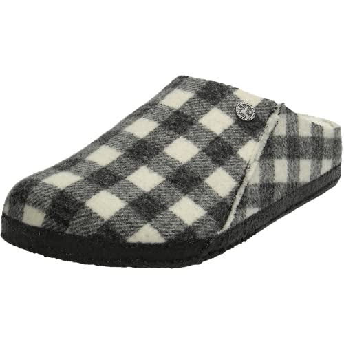 BIRKENSTOCK Zermatt Rivet 1017543 Plaid White (Grau/Weiß) - Hausschuh mit Stoff oder Filz - Haus - hüttenschuhe Herren Hausschuhe, Grau Hausschuhe für Herren von BIRKENSTOCK