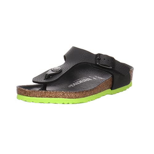 BIRKENSTOCK Jungen Clogs Pantoletten Schuhe Gizeh Pantolette Synthetik Kinderschuhe Uni Arizona Silber Synthetik Kinder, Schwarz Dunkel, 37 EU von BIRKENSTOCK